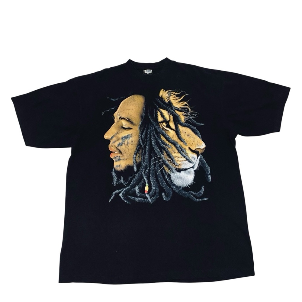 Vintage Justee Bob Marley Reggae Black Shirt 4XL 90s